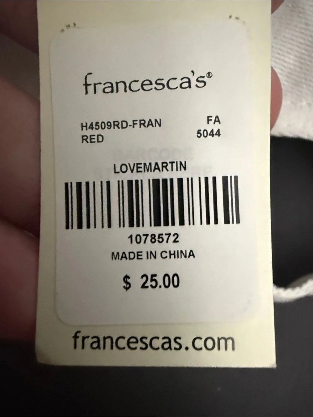 Francesca's Collections White Cap with Red Cocktail Embroidery